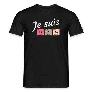 Je suis libre en éléments périodiques - T-shirt homme - noir - Devant - AI Model Male 178 light (178cm)