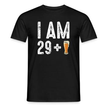 Ich bin 29 plus Bier - Männer T-Shirt - Schwarz - Vorne - AI Model Male 178 light (178cm)