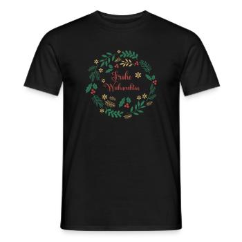 Merry Christmas Frohe Weihnachten Merry Christmas - Men's T-Shirt - black - Front - AI Model Male 178 light (178cm)