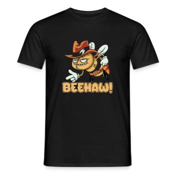 Beehaw Biene Mit Cowboyhut Yeehaw - Männer T-Shirt - Schwarz - Vorne - AI Model Male 178 light (178cm)