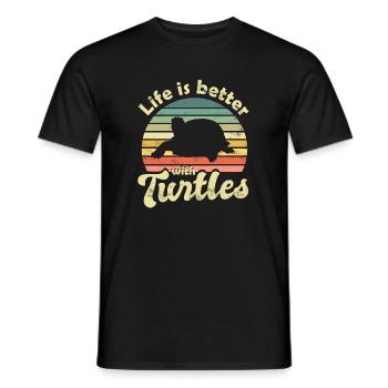 Turtle Turtles - Men's T-Shirt - black - Front - AI Model Male 178 light (178cm)