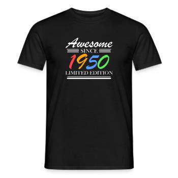 1950 - Born 1950 - Men's T-Shirt - black - Front - AI Model Male 178 light (178cm)