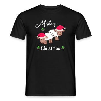 Merry Christmas, MÄHrry Christmas - Men's T-Shirt - black - Front - AI Model Male 178 light (178cm)
