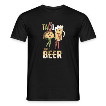 Lets Taco Bout Beer - Men's T-Shirt - black - Front - AI Model Male 178 light (178cm)