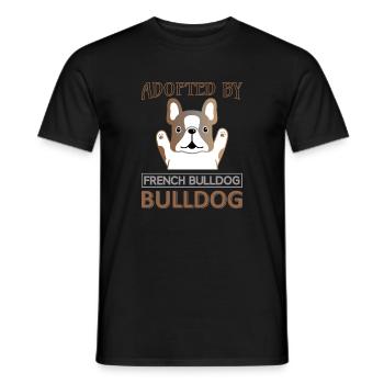 Adopte Français Bulldog - T-shirt homme - noir - Devant - AI Model Male 178 light (178cm)
