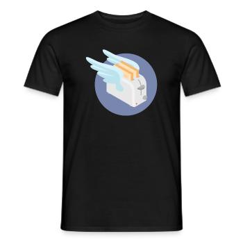 Grille-pain volant - T-shirt homme - noir - Devant - AI Model Male 178 light (178cm)