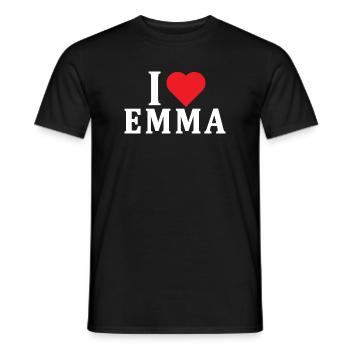 t-shirt I love Emma t-shirt gift idea - Men's T-Shirt - black - Front - AI Model Male 178 light (178cm)
