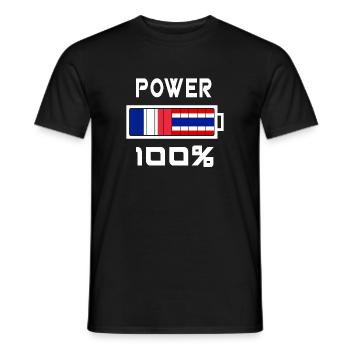 Thailand and France Power 100% - Men's T-Shirt - black - Front - AI Model Male 178 light (178cm)