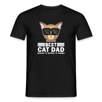Cat Papa Father Cats Pet Owner Gift - Men's T-Shirt - black - Front - AI Model Male 178 light (178cm)
