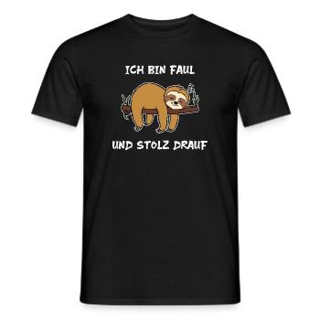 Faultier Faul Tier Urwald Statement Schlafen Zoo - Männer T-Shirt - Schwarz - Vorne - AI Model Male 178 light (178cm)