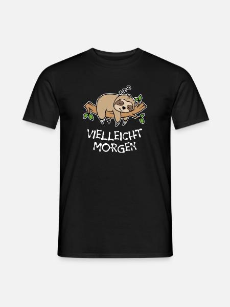 Urwald Tier Faul Schlafen Faultier Statement - Männer T-Shirt - Schwarz