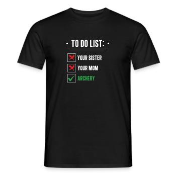 Jeu de mots de tir à l'arc amusant pour votre sœur - T-shirt homme - noir - Devant - AI Model Male 178 light (178cm)