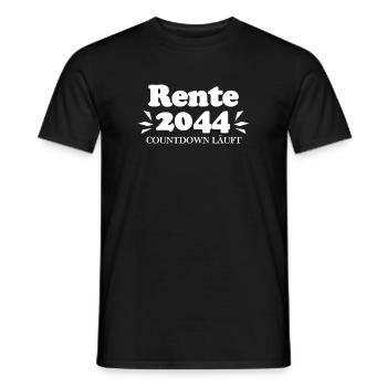 Rente 2044 Ruhestand Rentner Renteneintritt - Männer T-Shirt - Schwarz - Vorne - AI Model Male 178 light (178cm)