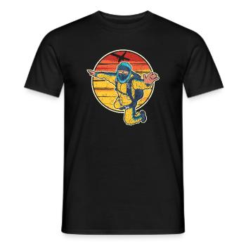 Logo du saut du parachutiste Sunrise - T-shirt homme - noir - Devant - AI Model Male 178 light (178cm)