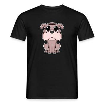 Propriétaire de chien carlin - T-shirt homme - noir - Devant - AI Model Male 178 light (178cm)