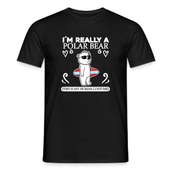 Polar Bear Polar Bear Saying Sayings - Men's T-Shirt - black - Front - AI Model Male 178 light (178cm)