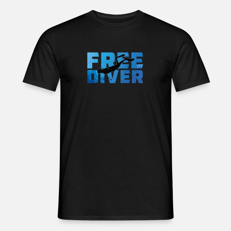 Free Diver Logo Freitauchen Ocean - Männer T-Shirt - Schwarz