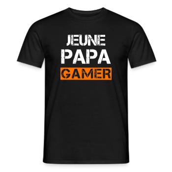 Jeune Papa Gamer - T-shirt homme - noir - Devant - AI Model Male 178 light (178cm)