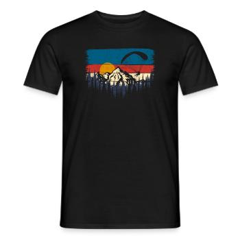 Sunset Ridge Paragliding Vista - Men's T-Shirt - black - Front - AI Model Male 178 light (178cm)