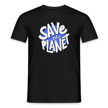 Rette den Planeten, den Planeten Erde, rette den Planeten - Männer T-Shirt - Schwarz - Vorne - AI Model Male 178 light (178cm)