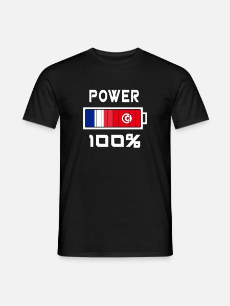 Tunisia and France Power 100% - Men's T-Shirt - black