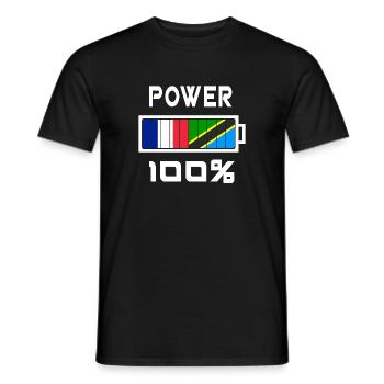 La Tanzanie et France Power 100 % - T-shirt homme - noir - Devant - AI Model Male 178 light (178cm)