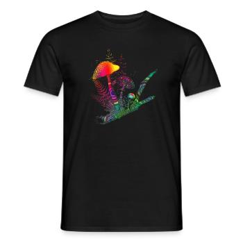 bunte Komposition Waldpilze,Gräser und Ast - Männer T-Shirt - Schwarz - Vorne - AI Model Male 178 light (178cm)