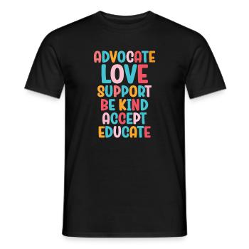 Plaidoyer Amour Soutien Accepter Soyez gentil - T-shirt homme - noir - Devant - AI Model Male 178 light (178cm)