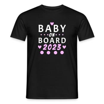 Bébé à bord 2023 Mère 2023 Maman - T-shirt homme - noir - Devant - AI Model Male 178 light (178cm)