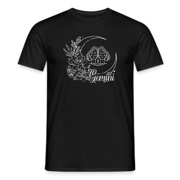 Duo floral Gémeaux-Lune - T-shirt homme - noir - Devant - AI Model Male 178 light (178cm)