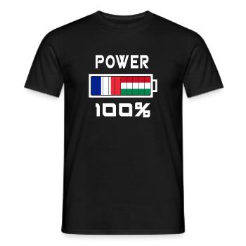 La Hongrie et France Power 100 % - T-shirt homme - noir - Devant - AI Model Male 178 light (178cm)