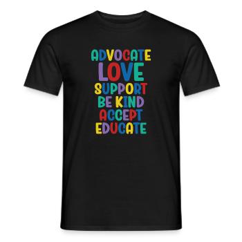 Plaidoyer Amour Soutien Accepter Soyez gentil - T-shirt homme - noir - Devant - AI Model Male 178 light (178cm)