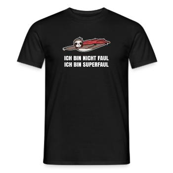 Faul Relax Faultier Chillen Spruch Zoo Säugetier - Männer T-Shirt - Schwarz - Vorne - AI Model Male 178 light (178cm)