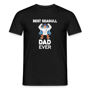 Papa Papa Mer du Nord Meilleur papa Mouette - T-shirt homme - noir - Devant - AI Model Male 178 light (178cm)