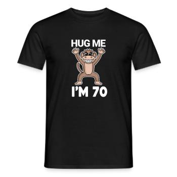 70 birthday - 70 years - hug - Men's T-Shirt - black - Front - AI Model Male 178 light (178cm)