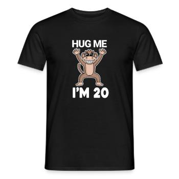20 birthday - 20 years - hug - Men's T-Shirt - black - Front - AI Model Male 178 light (178cm)