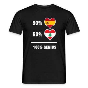 Libanon und Spanien Genie / Geschenk - Männer T-Shirt - Schwarz - Vorne - AI Model Male 178 light (178cm)