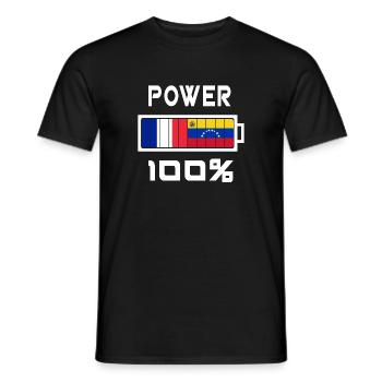 Venezuela und Frankreich Power 100% - Männer T-Shirt - Schwarz - Vorne - AI Model Male 178 light (178cm)