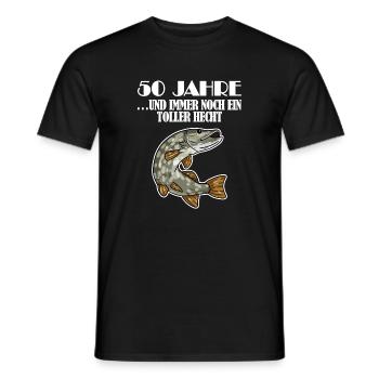 50. Geburtstag Angler Lustiger Spruch - 50 Jahre - Männer T-Shirt - Schwarz - Vorne - AI Model Male 178 light (178cm)