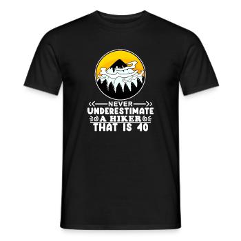 Wandern 40 Jahre alt - Männer T-Shirt - Schwarz - Vorne - AI Model Male 178 light (178cm)