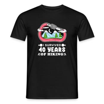 Hiking 40th birthday Hiker 40 years - Men's T-Shirt - black - Front - AI Model Male 178 light (178cm)