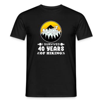 Hiking 40th birthday Hiker 40 years old - Men's T-Shirt - black - Front - AI Model Male 178 light (178cm)