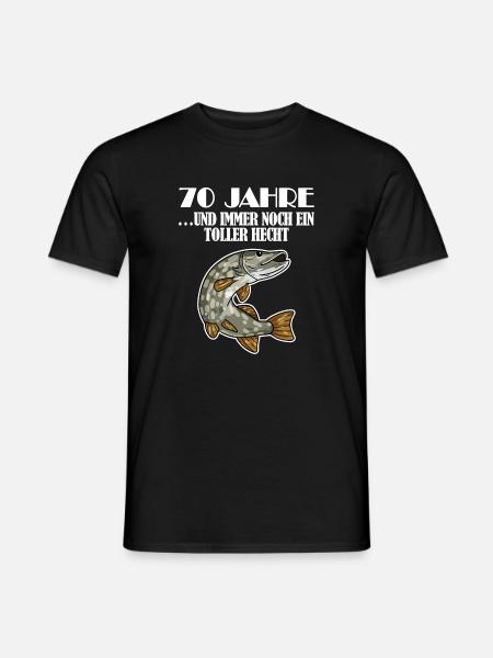 70. Geburtstag Angler Lustiger Spruch - 70 Jahre - Männer T-Shirt - Schwarz