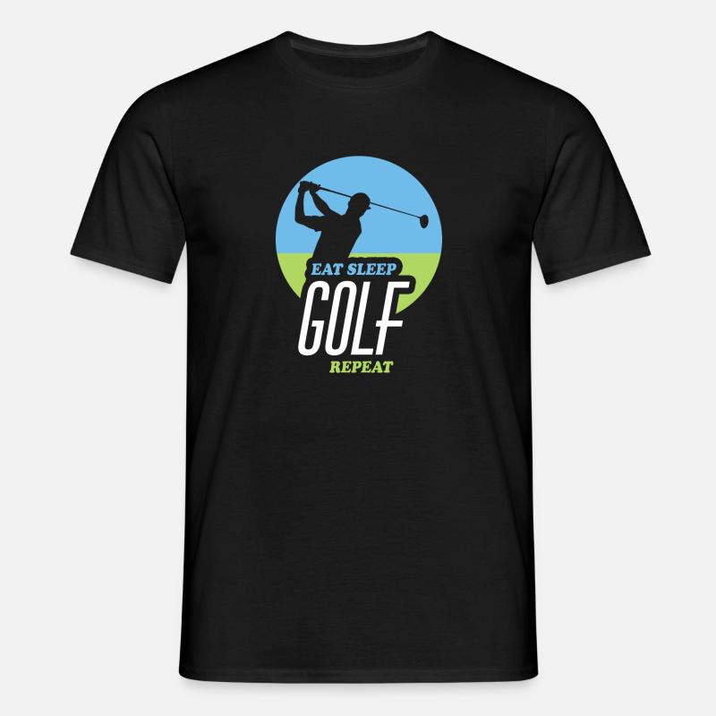 Eating, Sleeping, Golfing, Repeating - Men's T-Shirt - black