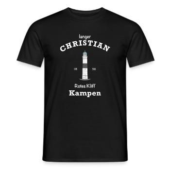 Sylt, Leuchtturm kampen, langer Christian - Männer T-Shirt - Schwarz - Vorne - AI Model Male 178 light (178cm)