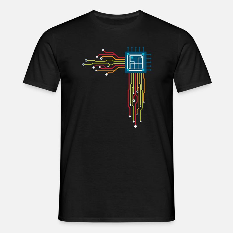 Computer chip - Creative illustration - Men's T-Shirt - black