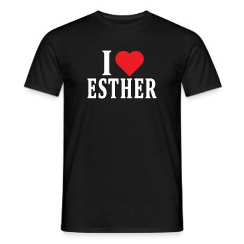 I love Esther t-shirt gift idea t-shirt - Men's T-Shirt - black - Front - AI Model Male 178 light (178cm)