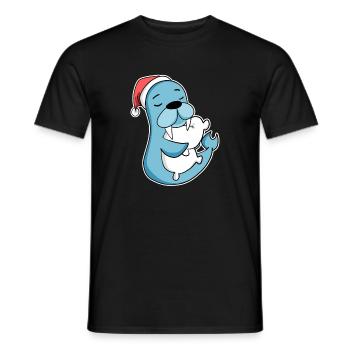 Lion de mer Noël Sommeil Sommeil Sommeil - T-shirt homme - noir - Devant - AI Model Male 178 light (178cm)