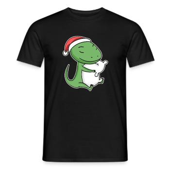 Eidechse Weihnachten Schlafen Schlaf Ausschlafen - Männer T-Shirt - Schwarz - Vorne - AI Model Male 178 light (178cm)