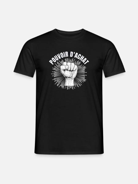 pouvoir d'achat, lutte des classes, factures - T-shirt homme - noir